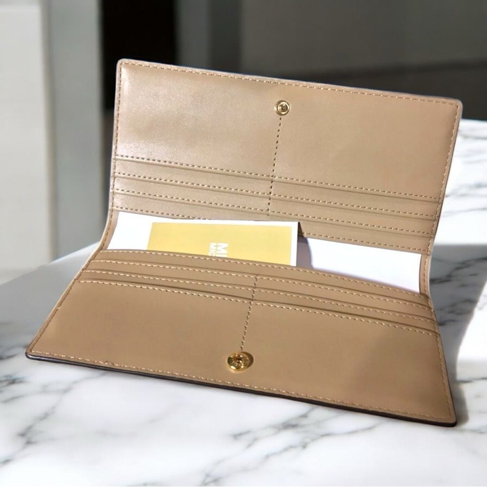 Michael Kors Beige and Gold Logo Clutch - Picture 2 of 3